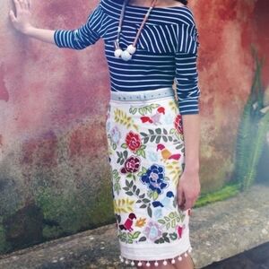 Anthropologie Multicolor Floral Pencil Skirt